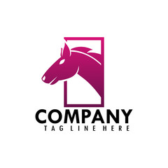 Horse Head Vector Logo. Icon Mascot Illustration