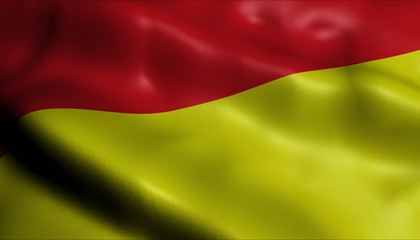 3D Waving Germany City Flag of Paderborn Closeup View