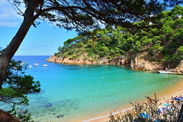 paesaggio marino della splendida baia di Aiguablava sulla Costa Brava a Begur, Girona Spagna