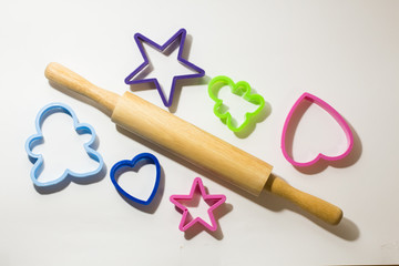 rolling pin and figures for cookies