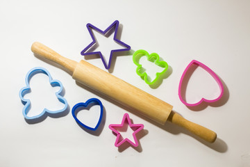 rolling pin and figures for cookies