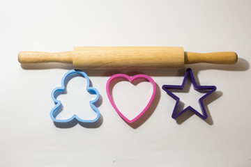rolling pin and figures for cookies