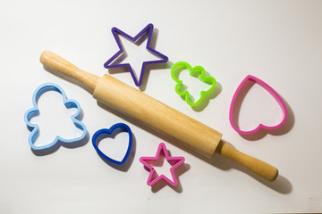rolling pin and figures for cookies
