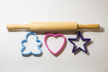 rolling pin and figures for cookies