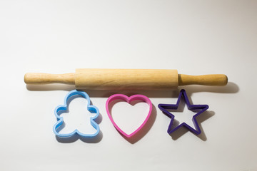 rolling pin and figures for cookies