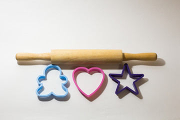 rolling pin and figures for cookies