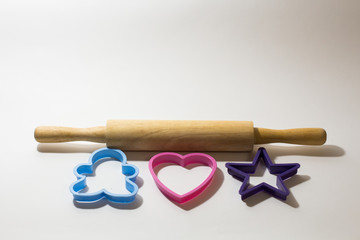 rolling pin and figures for cookies