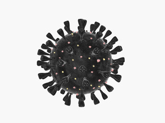 Coronavirus isolato su fondo bianco, immagine 3D, illustrazione