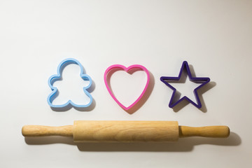 rolling pin and figures for cookies