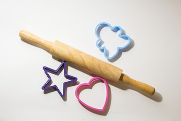 rolling pin and figures for cookies