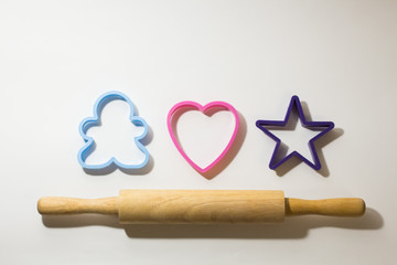 rolling pin and figures for cookies