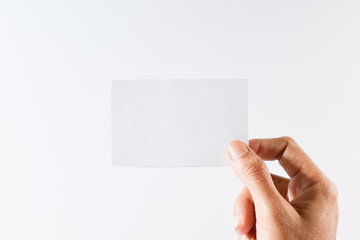 Obraz premium hand holding blank business card