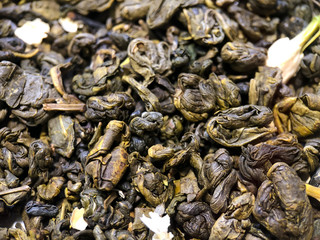 Close-up of green ceylon tea texture.Photography of tea.