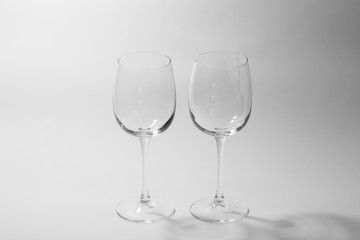 wine glass on a white background