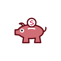 Piggy bank icon vector design template