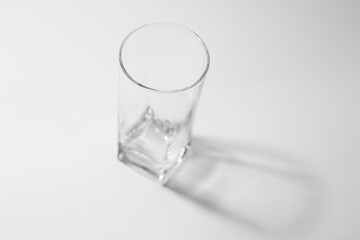 transparent glass on a white background