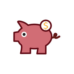 Piggy bank icon vector design template