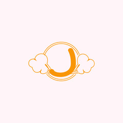 Fototapeta na wymiar logo letter j with smoke vector design 