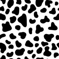 Fototapeta premium cow spots seamless pattern black and white vector 