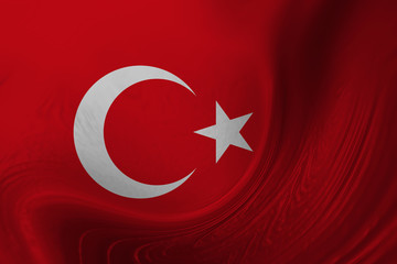 Turkey flag background with waves