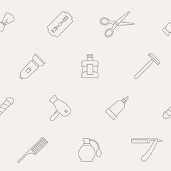 Barbershop - Vector background (seamless pattern) of beauty salon for graphic design
