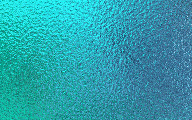 Teal green blue foil paper texture background.