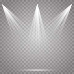 The spotlight shines on the stage. light exclusive use lens flash light effect. light from a lamp or spotlight. lighted scene. podium under the spotlight.