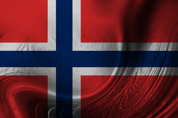Fototapeta premium Norway flag background with waves