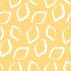 Fresh lemons background. Hand drawn backdrop. Colorful wallpaper vector. Seamless pattern with citrus fruits collection. Decorative illustration, good for printing