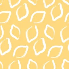 Wall murals Lemons Fresh lemons background. Hand drawn backdrop. Colorful wallpaper vector. Seamless pattern with citrus fruits collection. Decorative illustration, good for printing