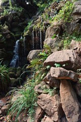 Focused rocks with fall on the background