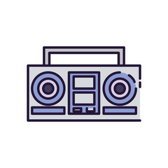 Isolated music tape recorder fill style icon vector design