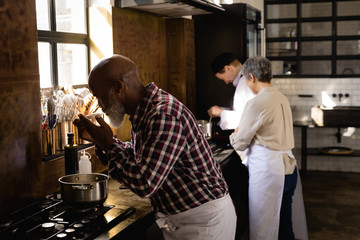 Chefs cooking together