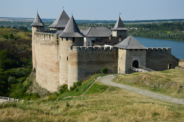 Fototapeta na wymiar Khotyn medieval fortress in Ukraine