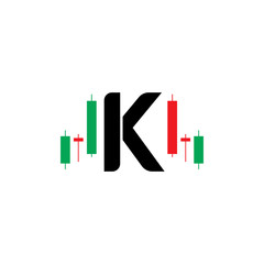 logo letter k candel trading vector design	