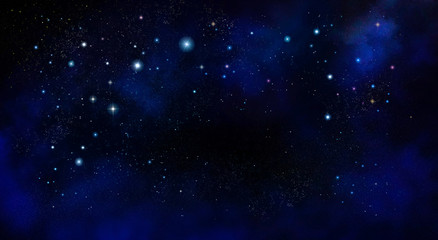 Obraz na płótnie Canvas Nebula and stars in night sky - Space background.