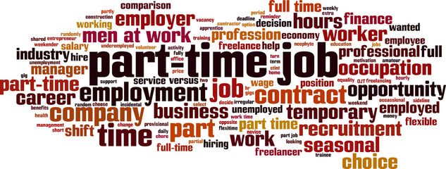 Part-time job word cloud