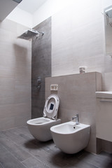 unfinished stylish bathroom interior