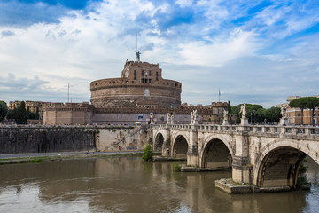 Obraz na płótnie Canvas Mausoleum of Hadrian, usually known as Castel Sant'Angelo, Castle of the Holy Angel
