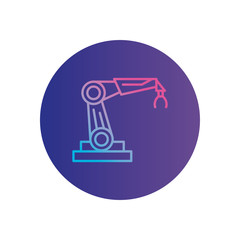 Isolated robot arm gradient style icon vector design