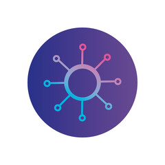 Isolated points circuit gradient style icon vector design
