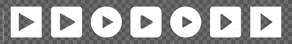Poster play button icon white | start buttons illustration | video audio player navigate symbol | arrow log