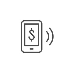 Contactless payment line outline icon