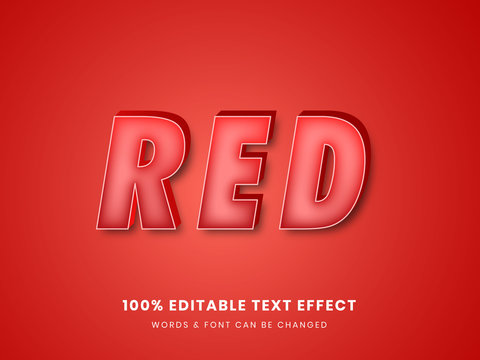 Red 3d Editable Text Effect