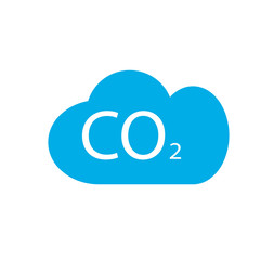 CO2 emissions in cloud icon isolated