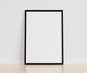 3d render of blank poster frame for mock up  that hanging on the wall with beautiful scene.