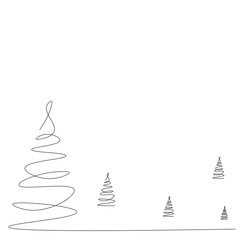 Christmas trees forest background vector illustration