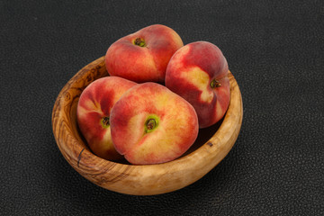 Sweet ripe tasty flat peach