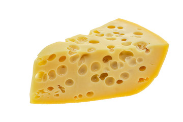 Maasdam cheese - yellow triangle with holes