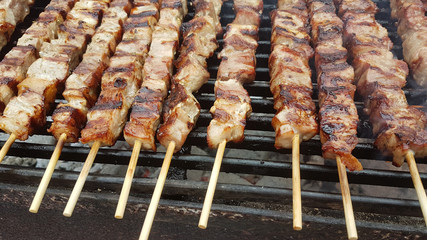 souvlaki or souvlakia greek traditional meat food preperation